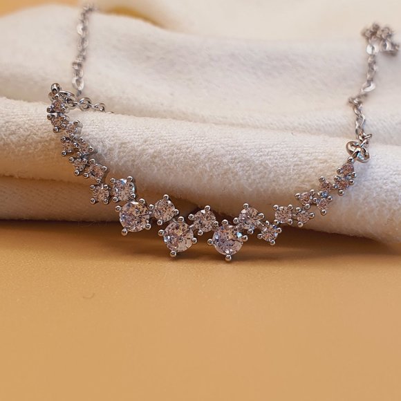 Jewelry - Stainless Steel Crystal New Design Simple Choker Necklace for Women, INDN8637